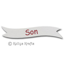 Die Cut Banner - Son, Red on White (1 Piece)