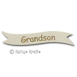 Die Cut Banner - Grandson, Gold on Cream (1 Piece)