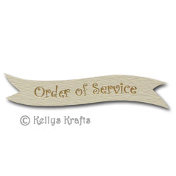 Die Cut Banner - Order of Service, Gold on Cream (1 Piece) - Click Image to Close