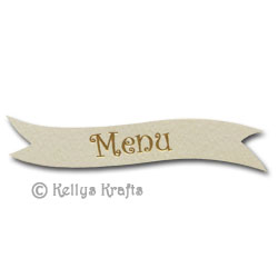 (image for) Die Cut Banner - Menu, Gold on Cream (1 Piece)