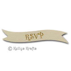 (image for) Die Cut Banner - RSVP, Gold on Cream (1 Piece)