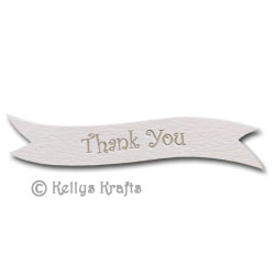 Die Cut Banner - Thank You, Silver on White (1 Piece)