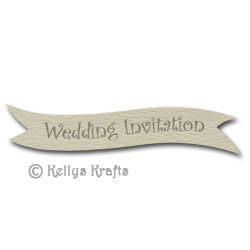 (image for) Die Cut Banner - Wedding Invitation, Silver on Cream (1 Piece)