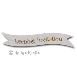 Die Cut Banner - Evening Invitation, Gold on White (1 Piece)