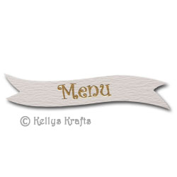 Die Cut Banner - Menu, Gold on White (1 Piece)