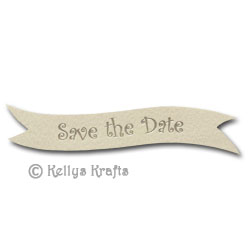 (image for) Die Cut Banner - Save the Date, Silver on Cream (1 Piece)
