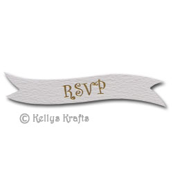 (image for) Die Cut Banner - RSVP, Gold on White (1 Piece)