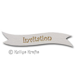 (image for) Die Cut Banner - Invitation, Gold on White (1 Piece)