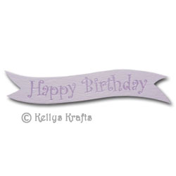Die Cut Banner - Happy Birthday, Lilac on Lilac (1 Piece)