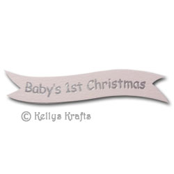 Die Cut Banner - Baby\'s 1st Christmas, Silver on Pink (1 Piece)