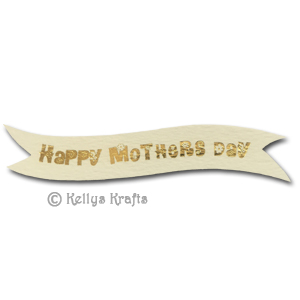 Die Cut Banner - Happy Mothers Day, Gold on Cream (1 Piece)
