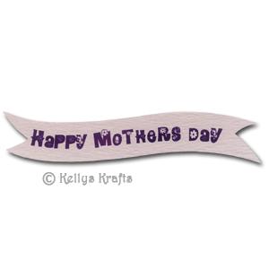 Die Cut Banner - Happy Mothers Day, Purple on Lilac (1 Piece)