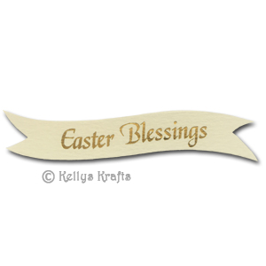 Die Cut Banner - Easter Blessings, Gold on Cream (1 Piece)