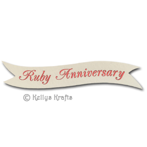 Die Cut Banner - Ruby Anniversary, Red on White (1 Piece)