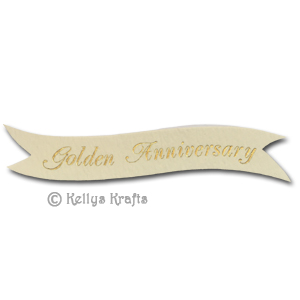 Die Cut Banner - Golden Anniversary, Gold on Cream (1 Piece)