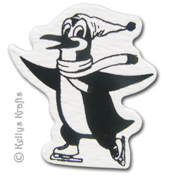Penguin, Foil Printed Die Cut Shape, Black on White