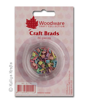 Mini Craft Brads, Squares - Pastel (80 Pieces) JL114