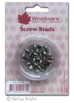 Craft Brads, Workman's Screws - Silver (24 Pieces) JL170