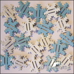 Ribbon Brads, Large Snowflakes - Blue/White (20 Pieces) JL408