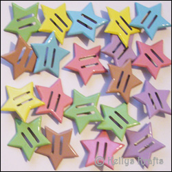 (image for) Ribbon Brads, Large Stars - Pastel (20 Pieces) JL403