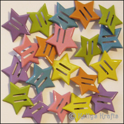 (image for) Ribbon Brads, Large Stars - Bright (20 Pieces) JL404