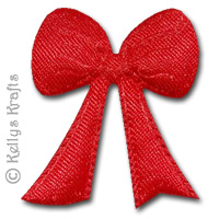 Red Puffy Fabric Satin Bow (1 Piece)
