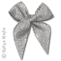 Silver Fabric Bow (1 Piece)