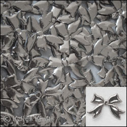 Padded Silver Bow Embellishment (Pack of 10)