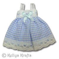 Fabric Blue and White Dress with Bow