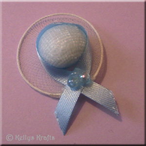 Fabric Hat/Bonnet with Ribbon Detail - Blue