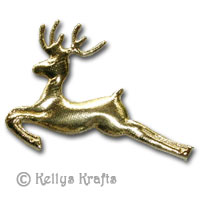 Fabric Reindeer, Shiny Gold (1 Piece)