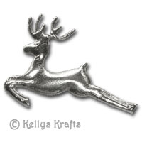 Fabric Reindeer, Shiny Silver (1 Piece)