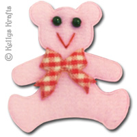 Fabric Teddy Bear, Pink (1 Piece)