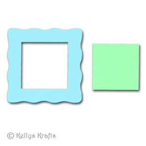 Pastel Wavy Square Die Cut Frames, 10 Pieces (5 sets)