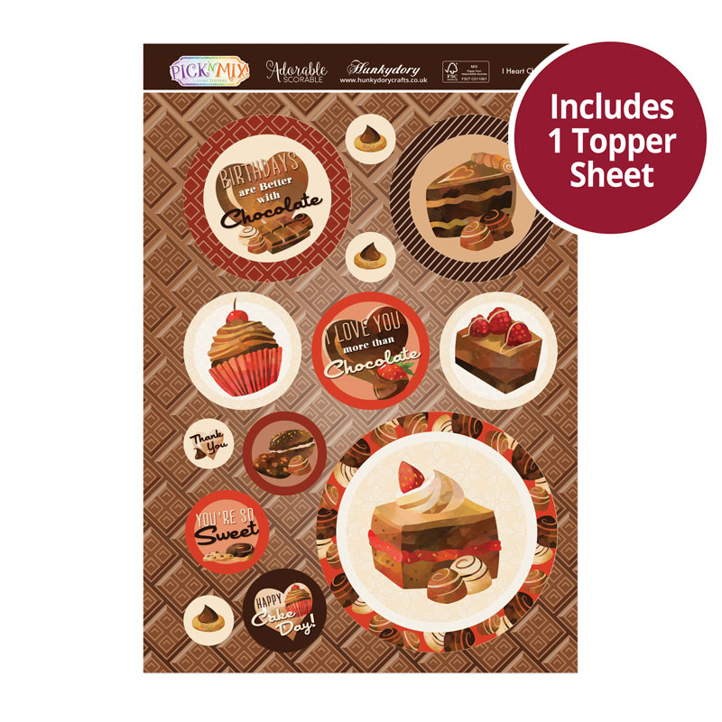 Die Cut Topper Sheet - I Heart Chocolate (945)