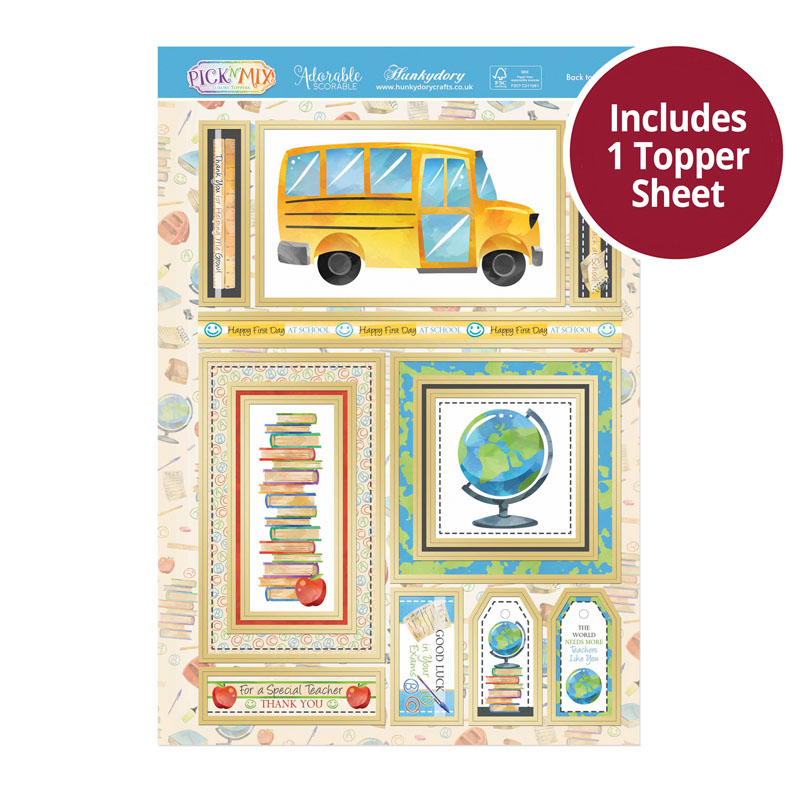 Die Cut Topper Sheet - Back To School (966)