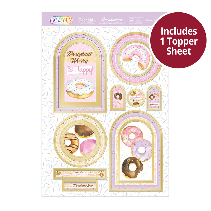 Die Cut Topper Sheet - Delicious Doughnuts (972)