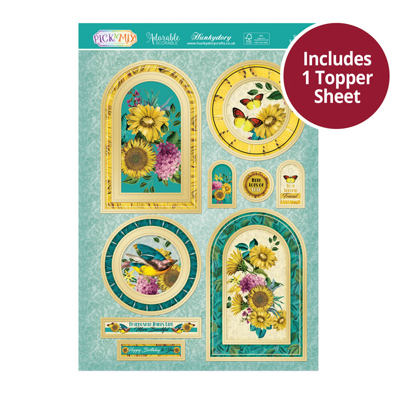 Die Cut Topper Sheet - Stunning Sunflowers (986)