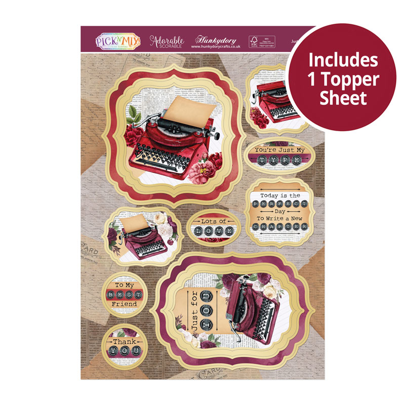 Die Cut Topper Sheet - Just My Type (809)