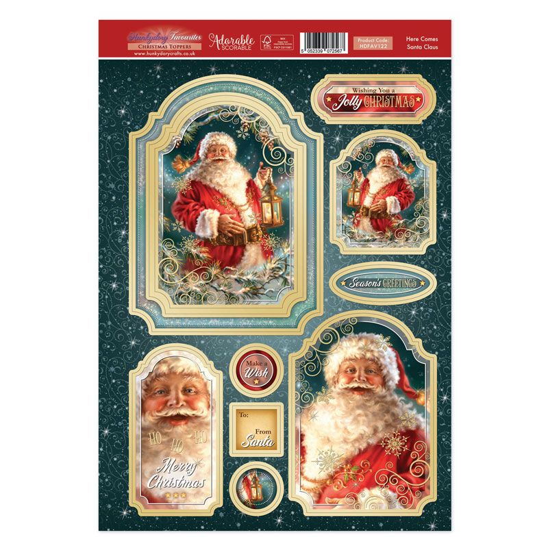 Die Cut Topper Sheet - Here Comes Santa Claus (122)
