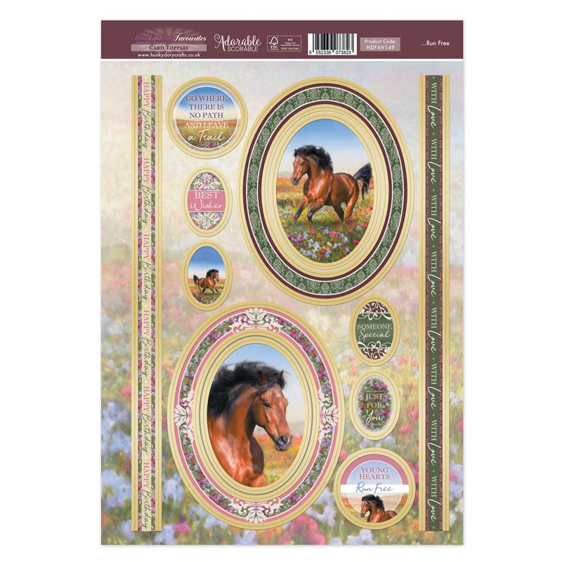 Die Cut Topper Sheet - Run Free (149) (image for) Die Cut Topper Sheet - Run Free (149)