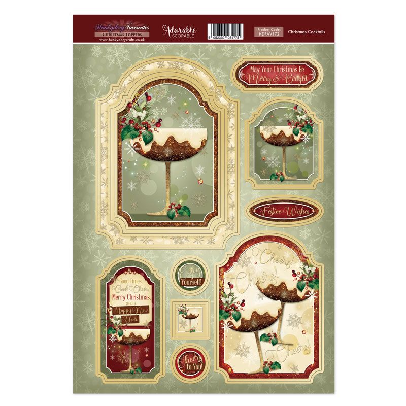 Die Cut Topper Sheet - Christmas Cocktails (172)
