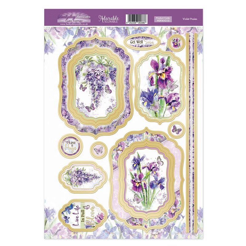 (image for) Die Cut Topper Sheet - Violet Posies (215)