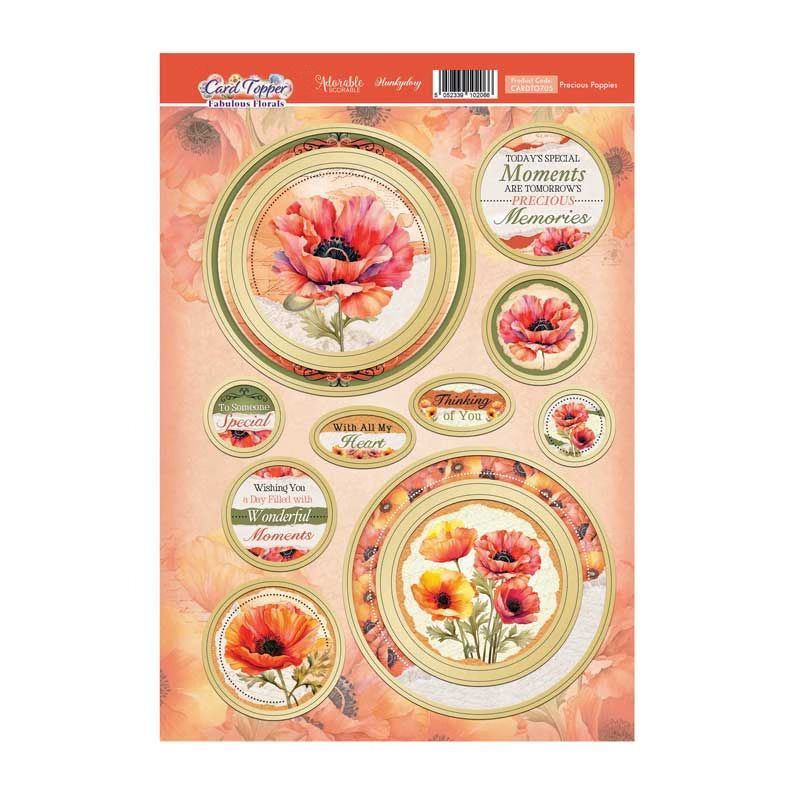 (image for) Die Cut Topper Sheet - Fabulous Florals - Precious Poppies