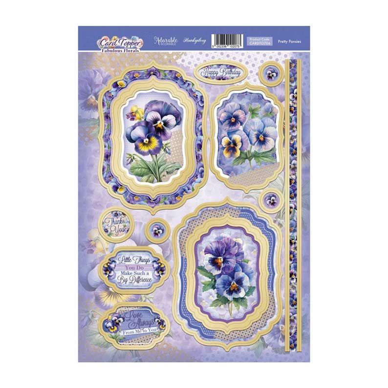 (image for) Die Cut Topper Sheet - Fabulous Florals - Pretty Pansies