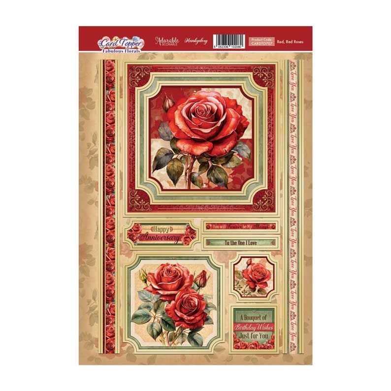 (image for) Die Cut Topper Sheet - Fabulous Florals - Red Red Roses