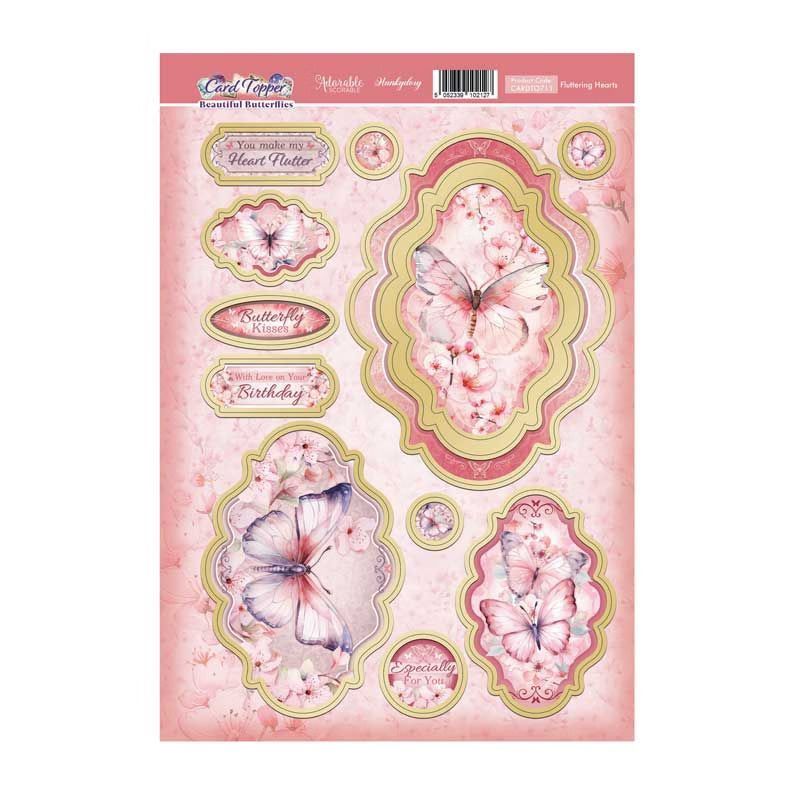 (image for) Die Cut Topper Sheet - Beautiful Butterflies - Fluttering Hearts