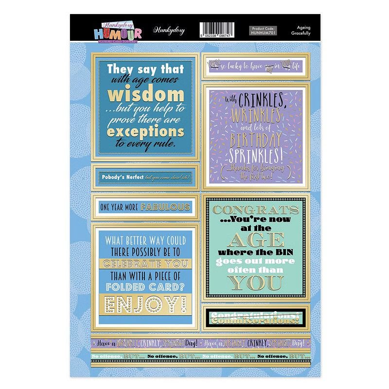 (image for) Die Cut Topper Sheet - Hunkydory Humour - Ageing Gracefully