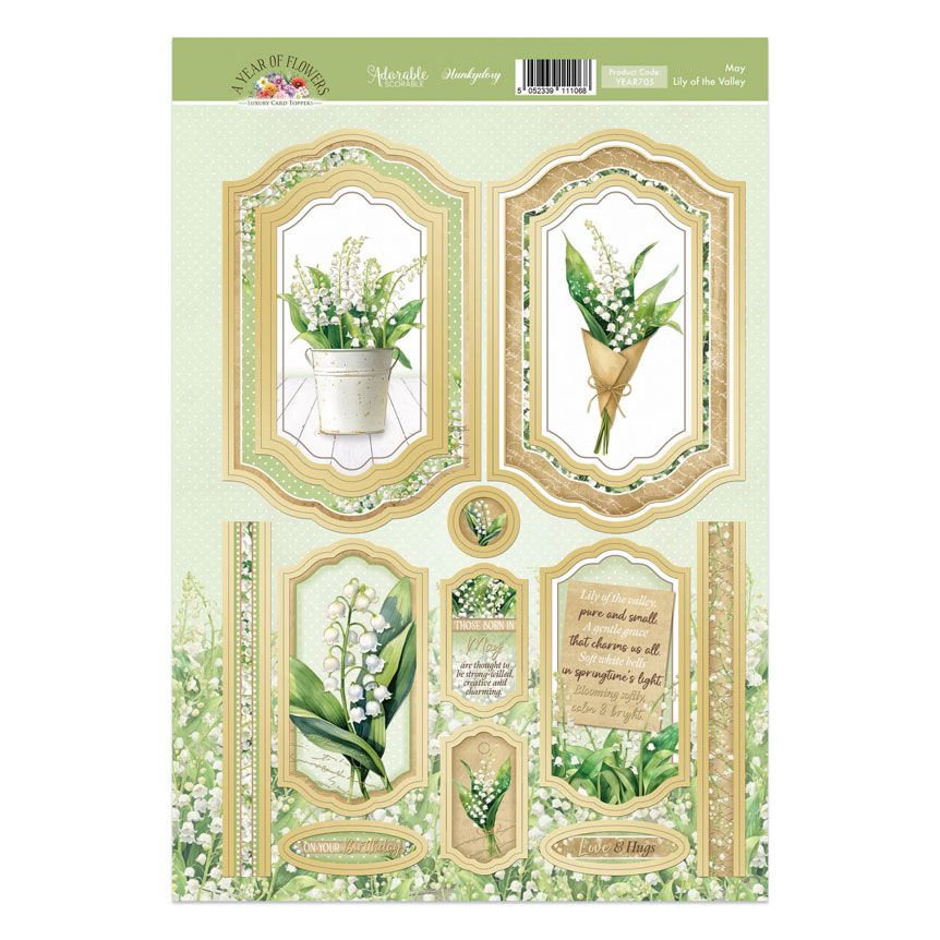 (image for) Die Cut Topper Sheet - A Year Of Flowers, May Lily Of The Valley