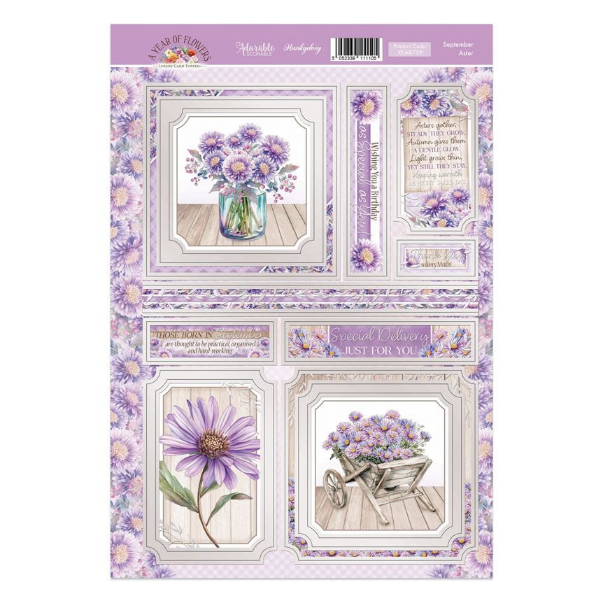 (image for) Die Cut Topper Sheet - A Year Of Flowers, September Aster